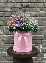 Цветочная композиция из Гипсофила и Розы в шляпной коробке #REPLACE_PRED# Калачеевском