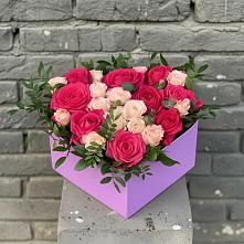 Цветочная композиция из Розы в коробке #REPLACE_PRED# Калачеевском