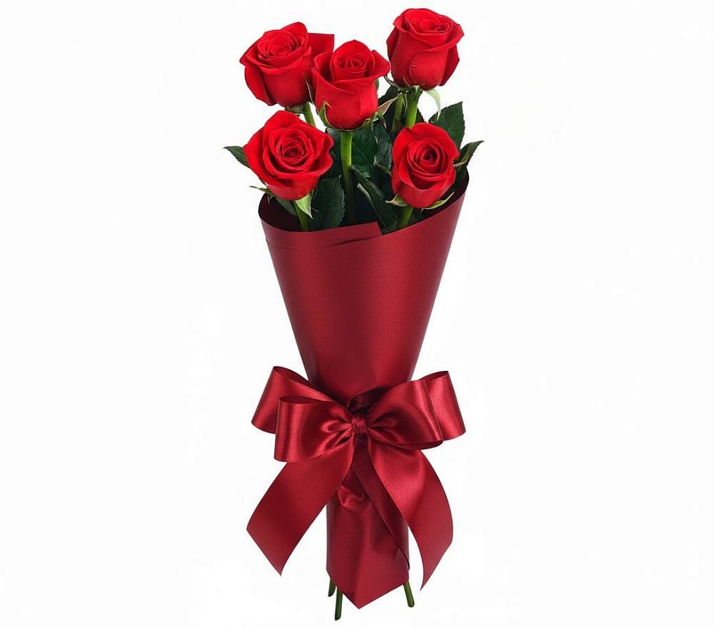 Букет 5 Красных роз Эдлесс Лав в Калачеевском