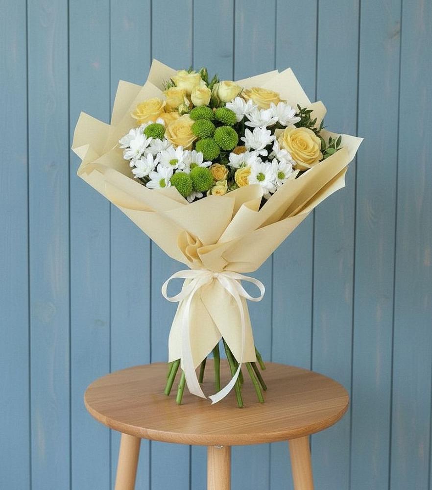 Букет цветов из: Хризантемы и Розы в Калачеевском