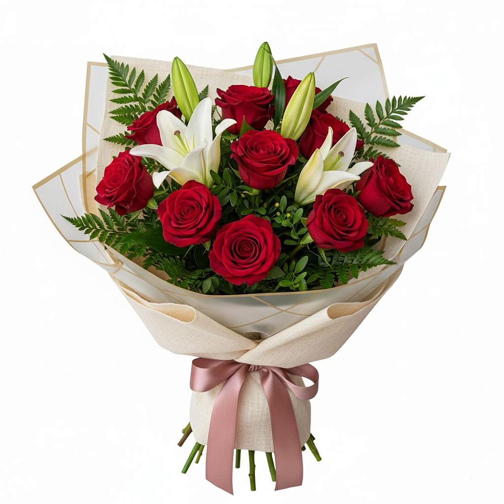 Букет цветов из: Лилии и Розы в Калачеевском