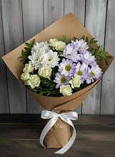 Букет цветов из:  Хризантемы и Розы в Калачеевском