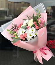 Букет цветов из:  Розы, Лизиантусы и Хризантемы в Калачеевском