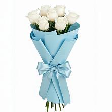 Букет 7 белых роз Проуд в Калачеевском