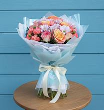 Букет цветов из:  Хризантемы и Розы в Калачеевском